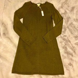 SOLD TJ Maxx Studio Olive Green Sweater Dress